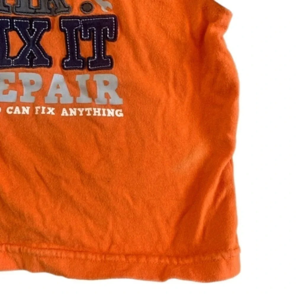 Carters Mr Fix It Repair My Dad Can Fix Anything Orange Short Sleeve Shirt